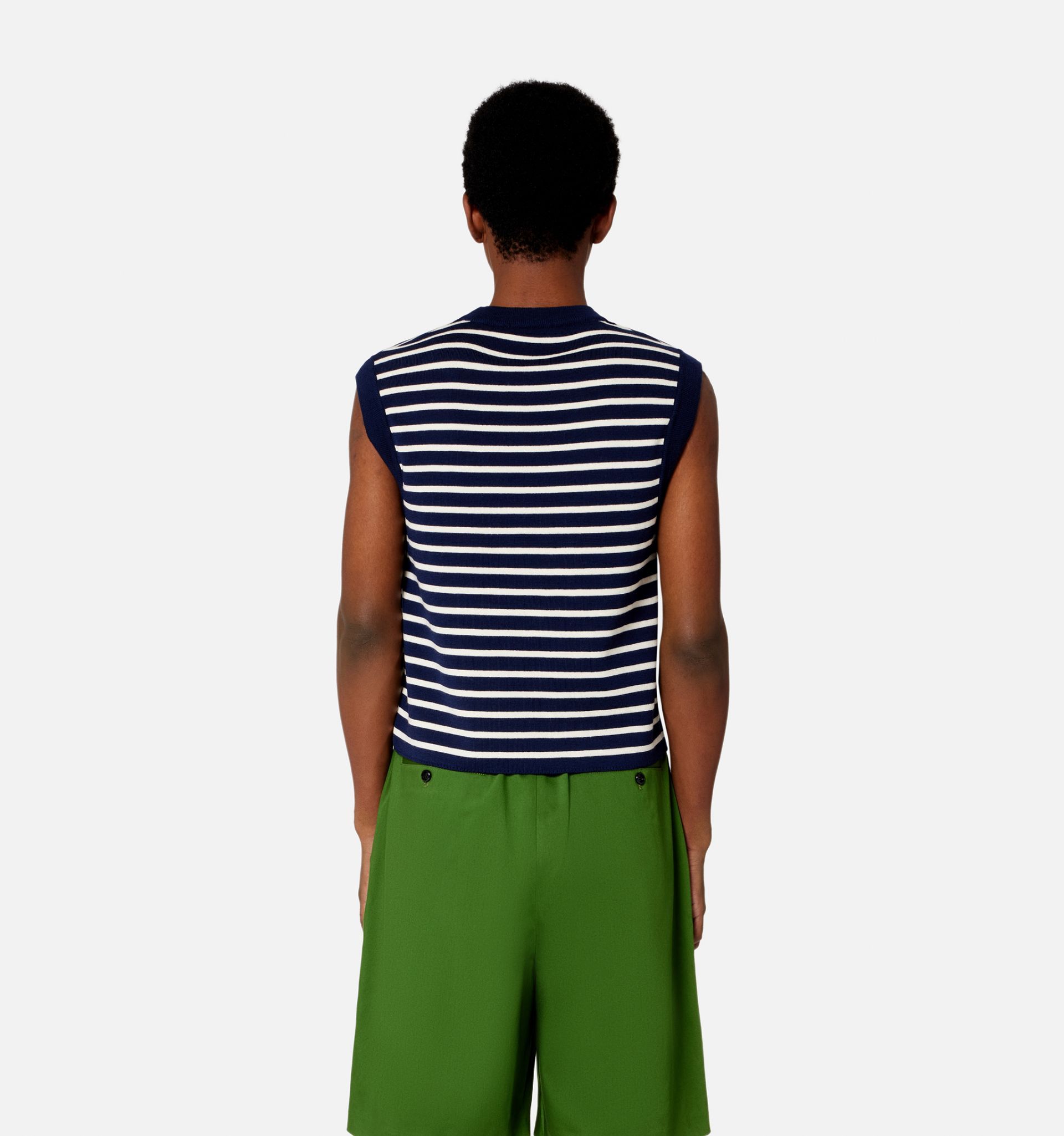 Ami Alexandre Mattiussi Stripe-print Merino Vest In Black