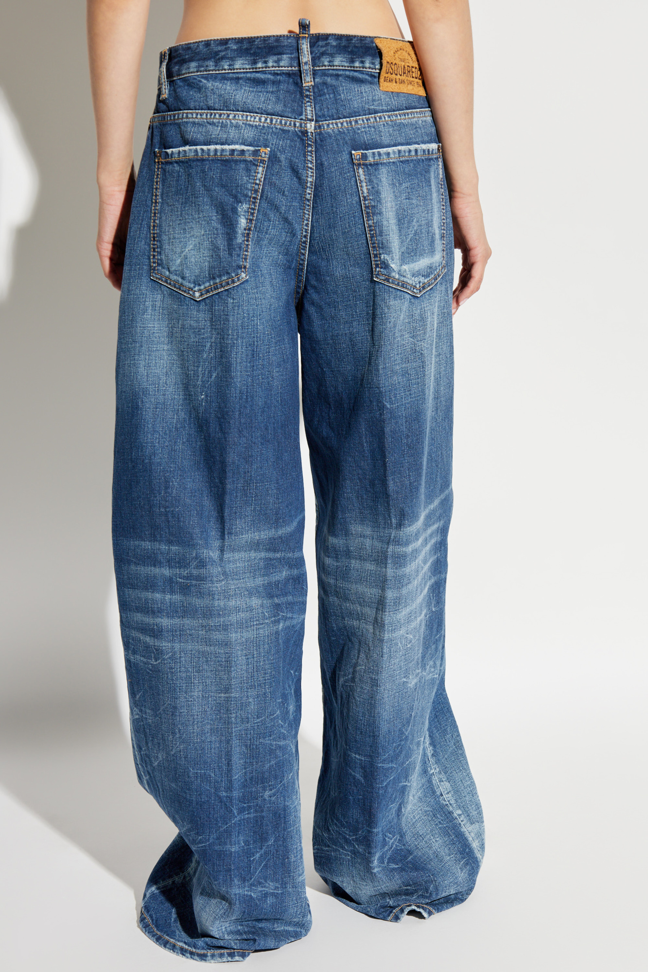 DSQUARED2 DSQUARED2 DISTRESSED WIDE-LEG DENIM JEANS