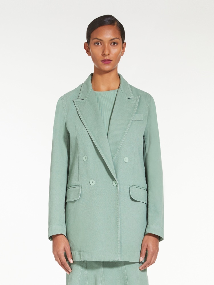 Max Mara Double-breasted Casual Jacket In Green