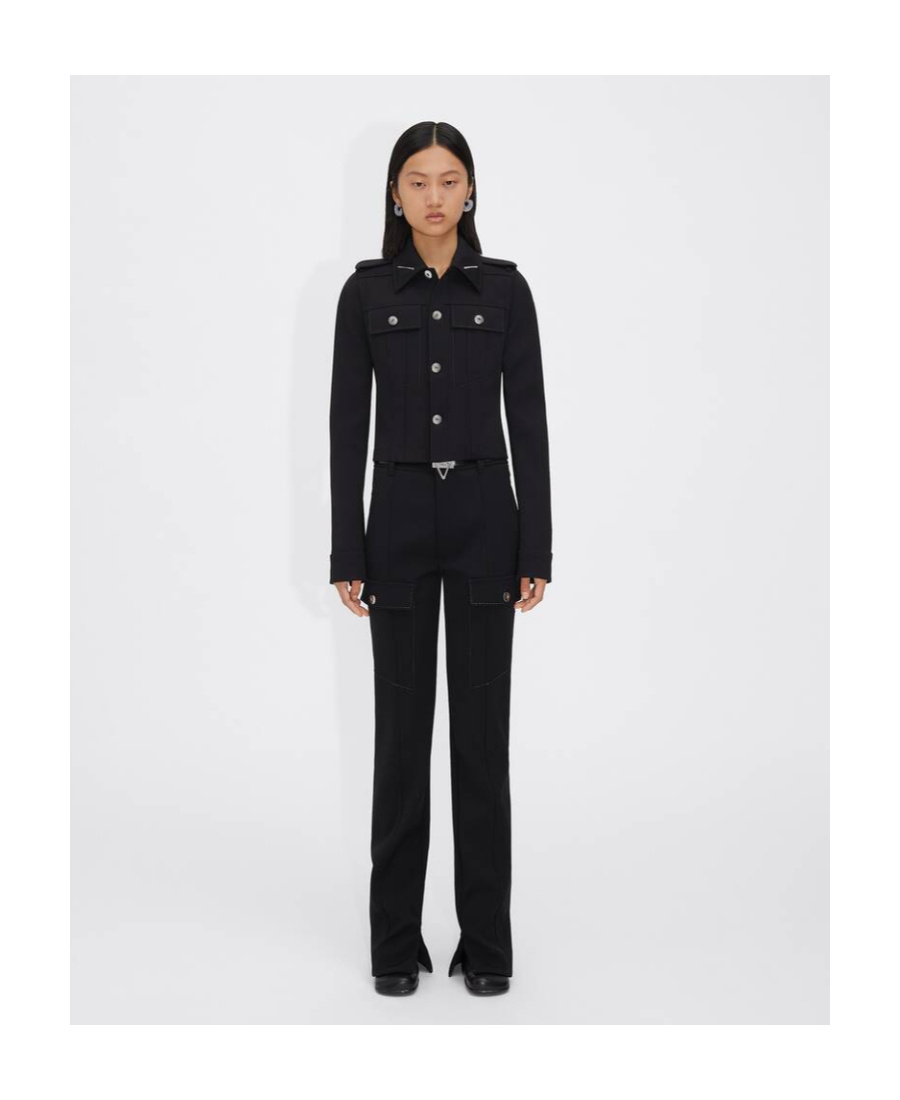 Bottega Veneta High-waist Cargo Trousers In Black