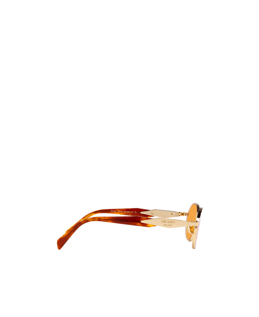 Prada Round-frame Tinted Sunglasses In Orange
