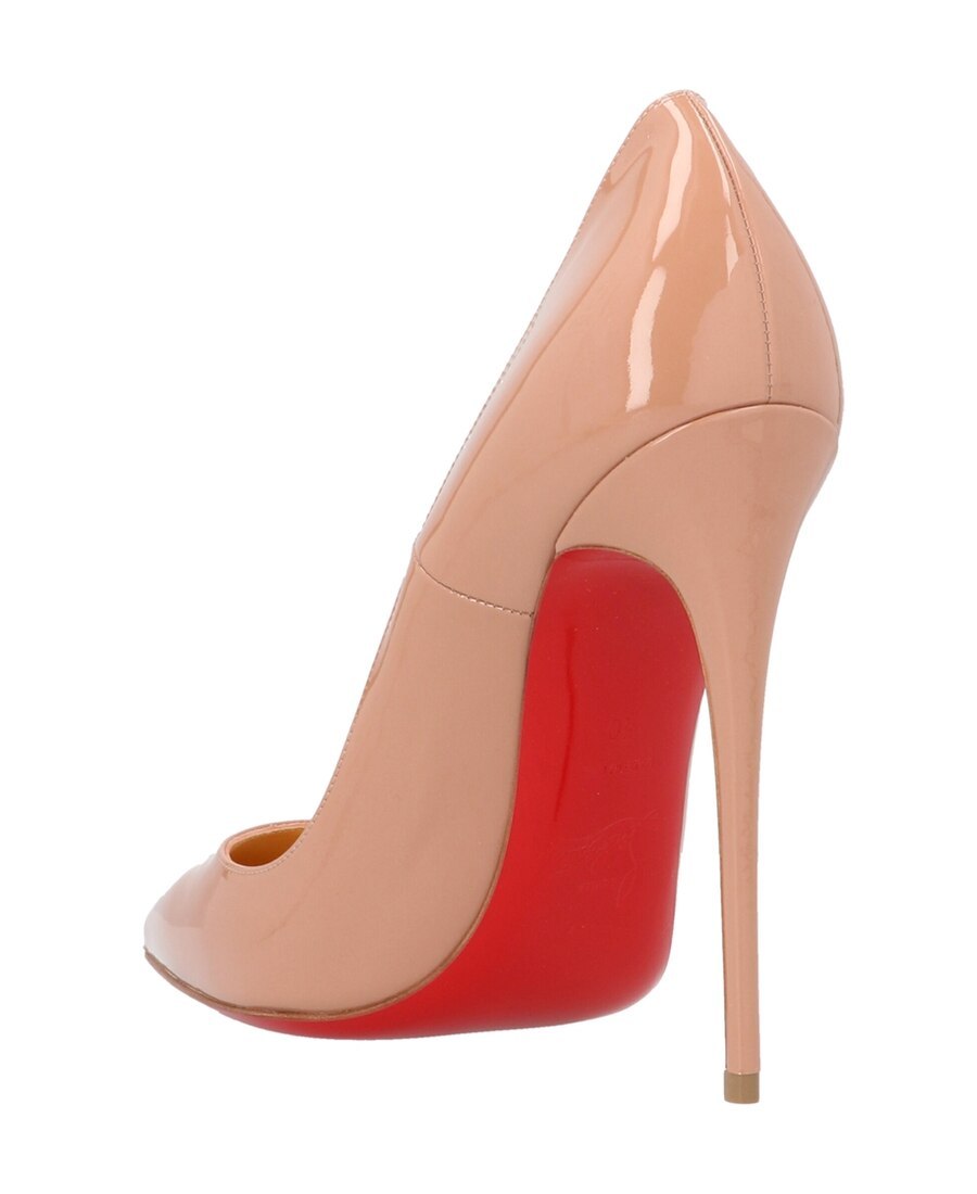Christian Louboutin Sporty Pointed Toe Patent Pumps In Nude