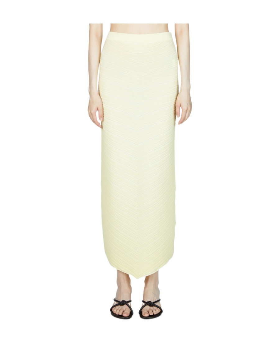 Bottega Veneta Knitted Medium-length Skirt In White