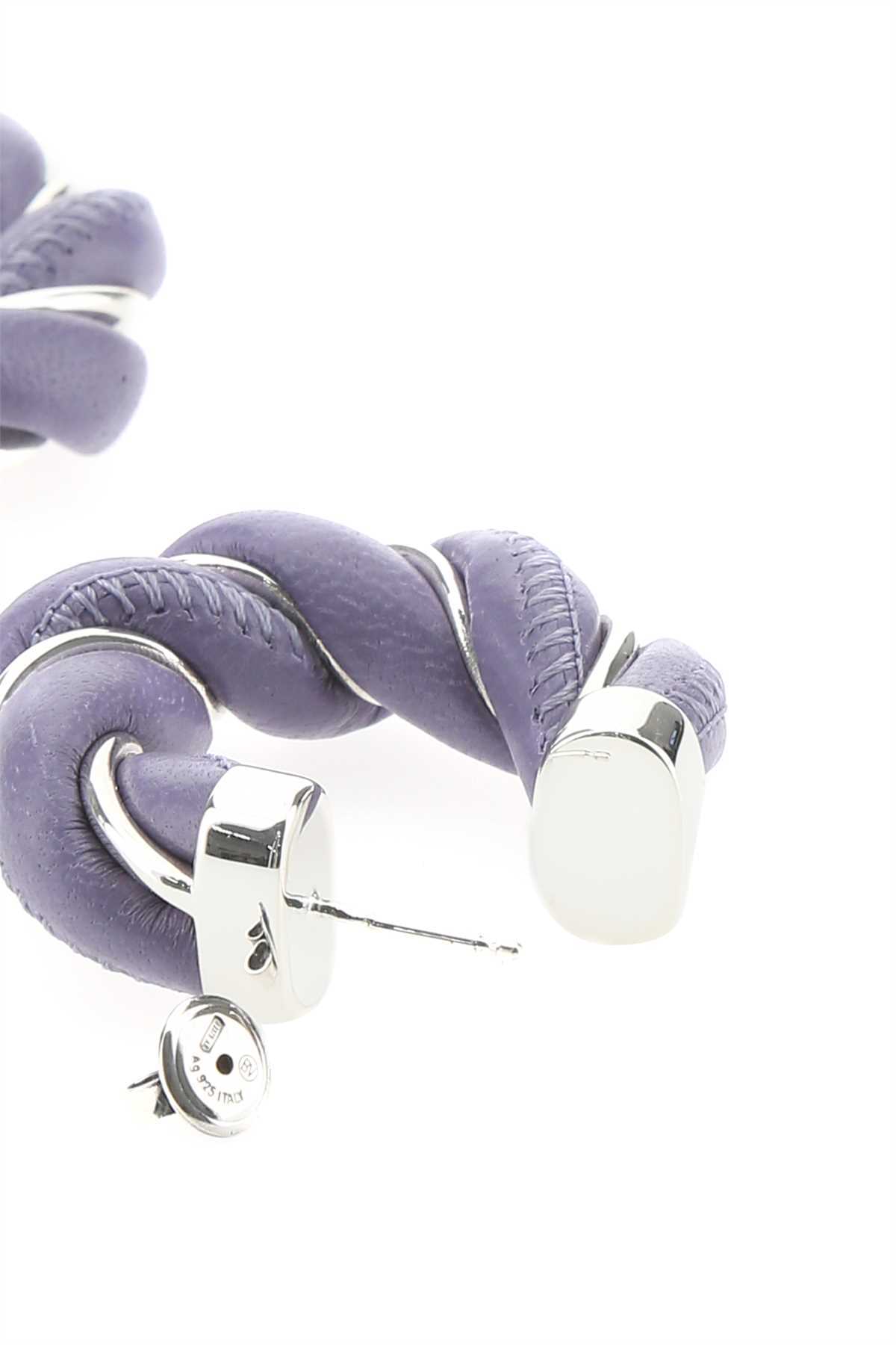 Bottega Veneta Twist Sterling-silver Earrings In Purple