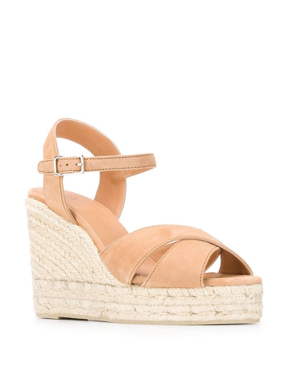 Castaã±er Blaudell Wedge Straw Shoes In Multi