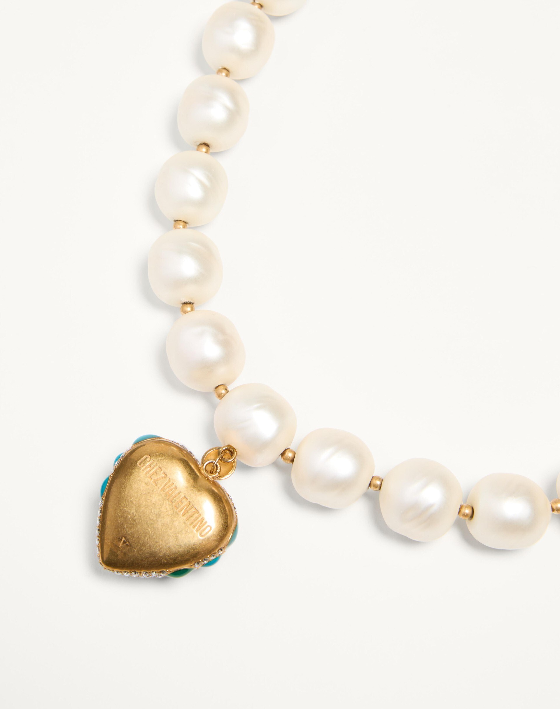Valentino Coeur Royal Beaded Necklace In Yellow
