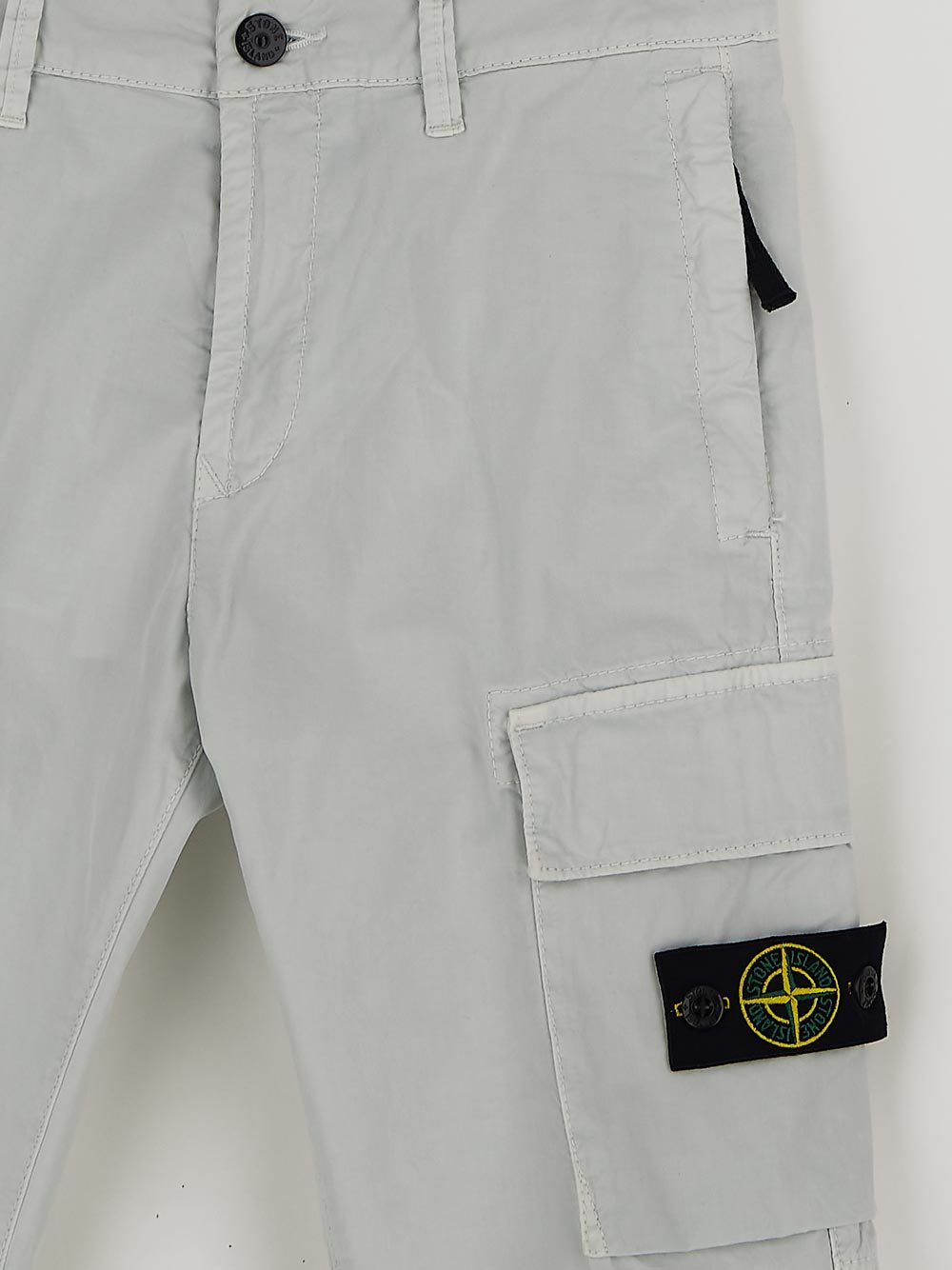Stone Island Compass-motif Cargo Pants In Gray