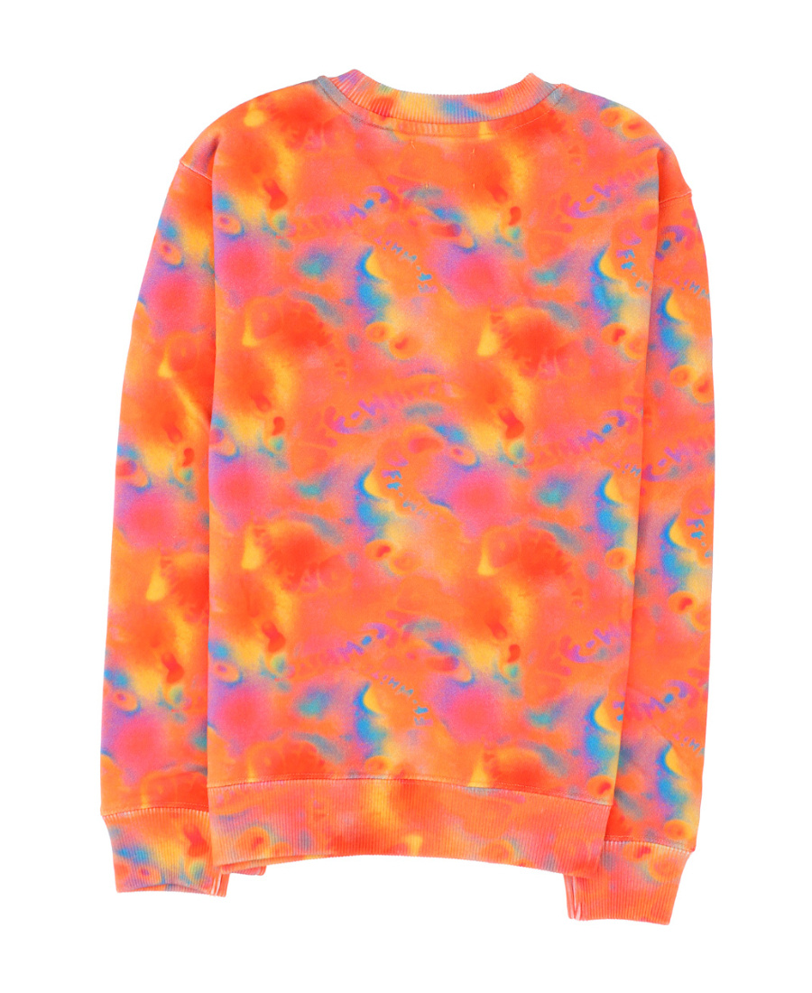 Off-white Logo-print Tie-dye Sweatshirt In Orange