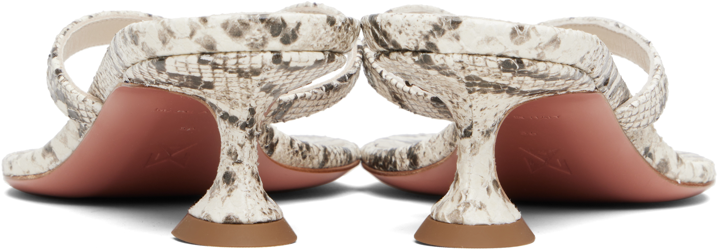 Amina Muaddi Juliette Thong 45 High-heeled Sandals In White
