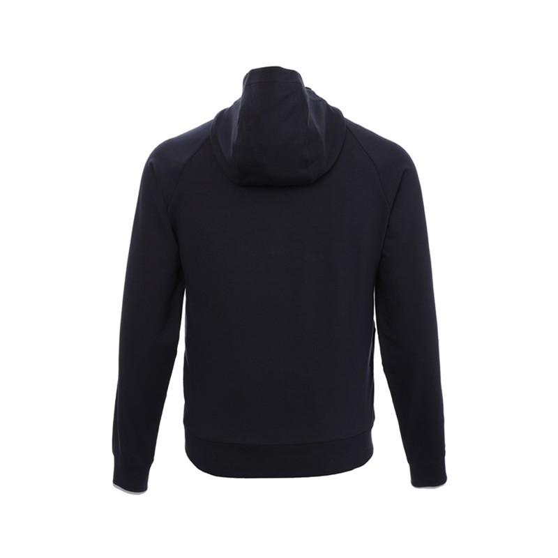 Zegna Logo Zipper Hooded Casual Jacket In Black