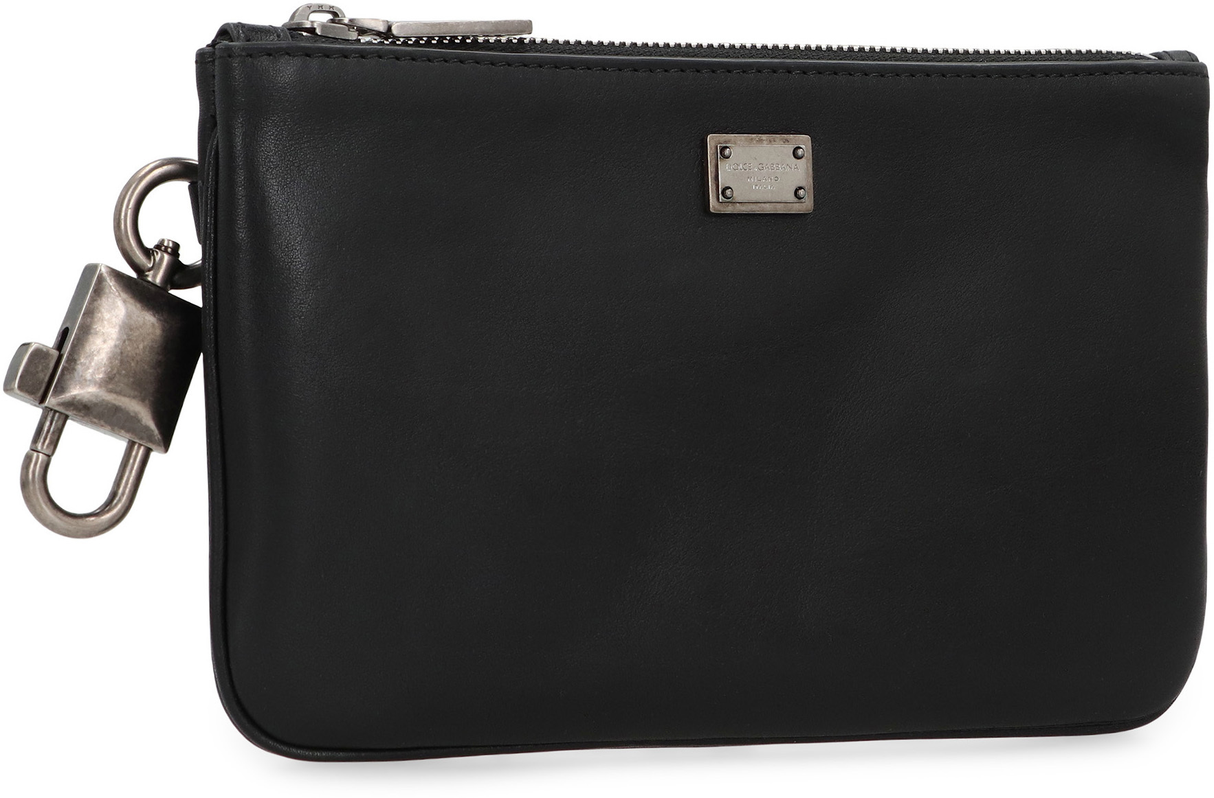 Dolce & Gabbana Padlock-charm Wash Bag In Black