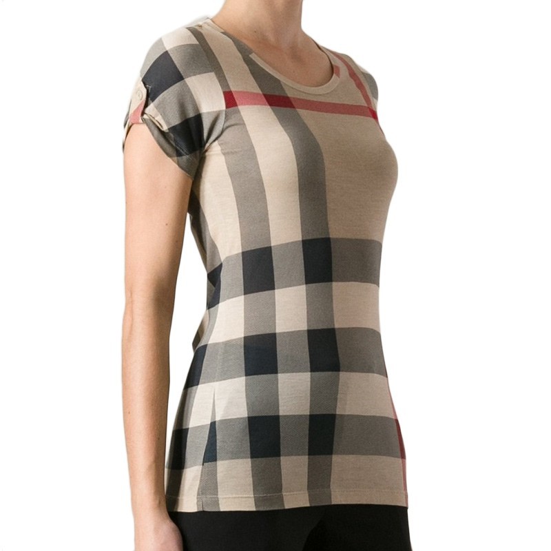 Burberry Classic Plaid Short-sleeved T-shirt In Nude
