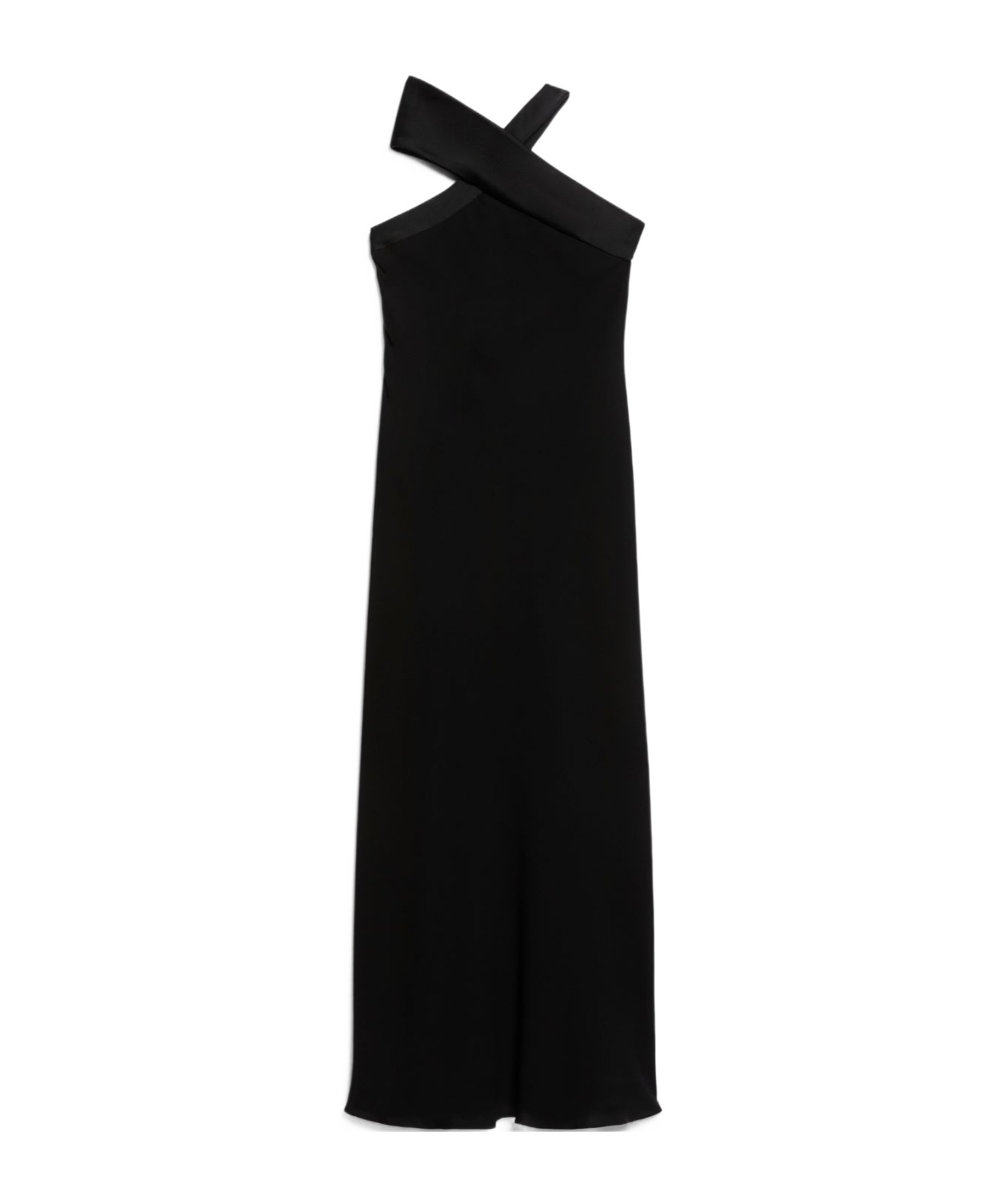 Max Mara Maxi Dress With Satin Neckline 'anta In Black