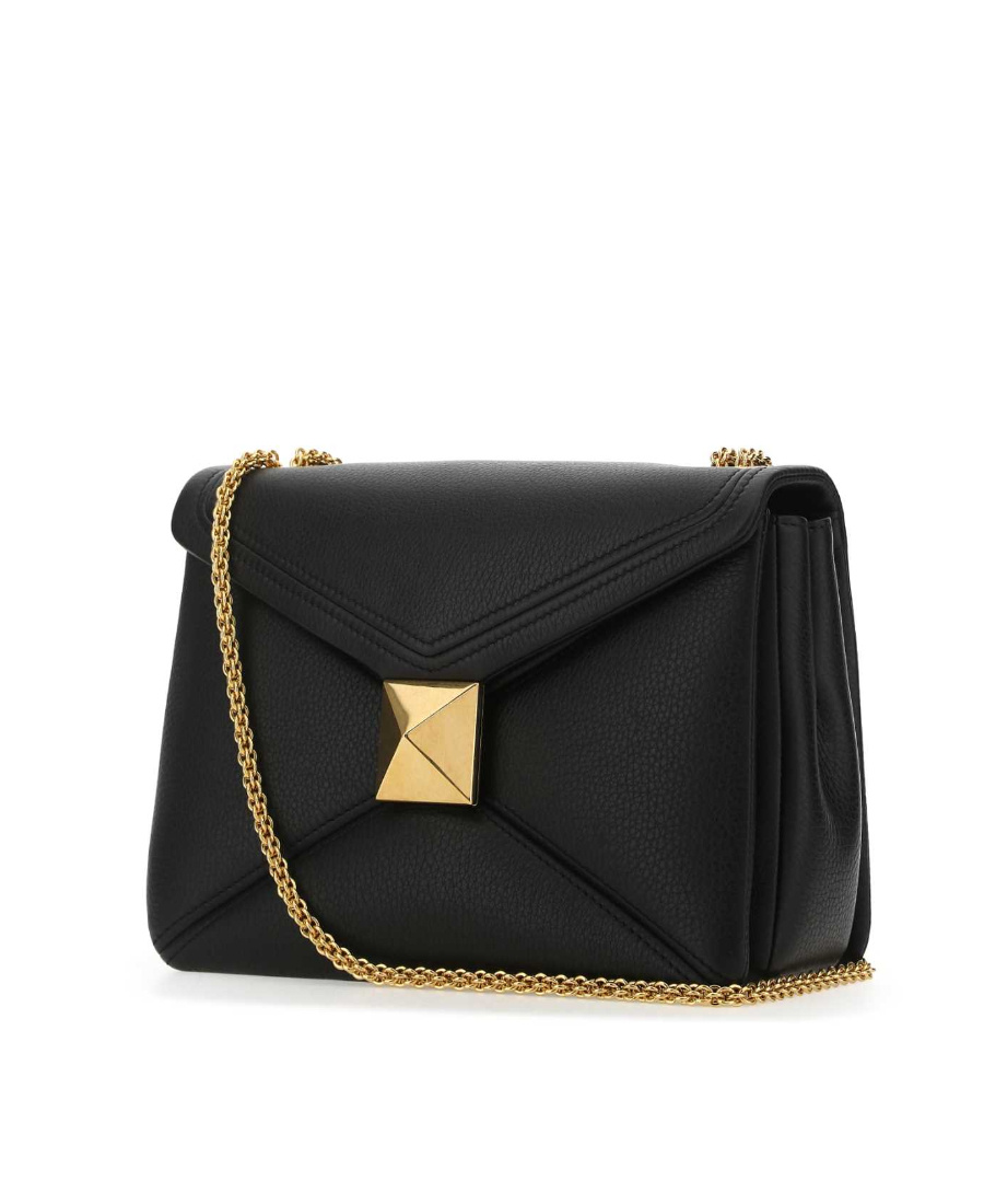 Shop Valentino Rockstud Quilted Shoulder Bag In Black