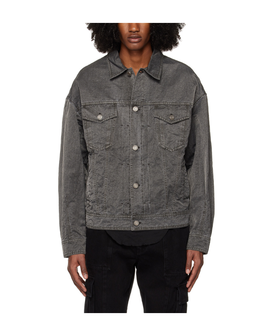 Juunj Dark-wash Denim Jacket In Black