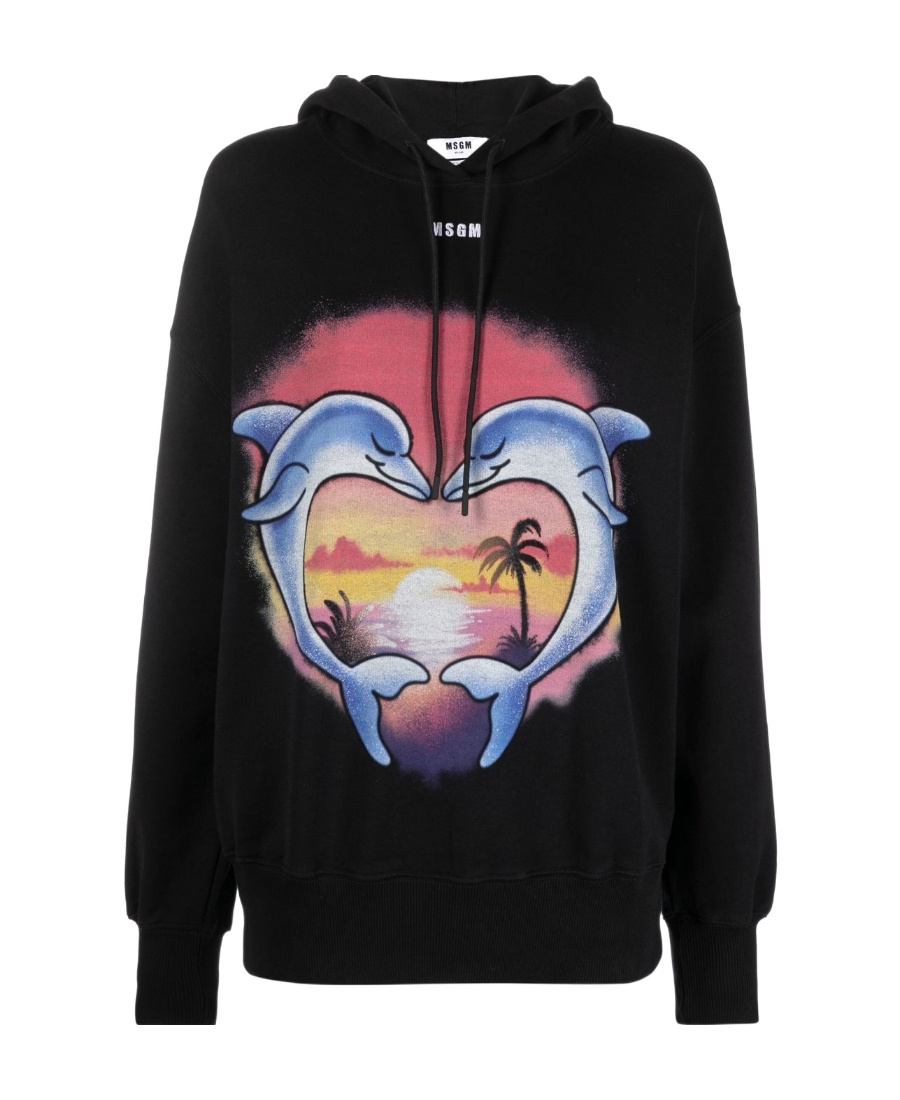 Shop Msgm Hoodie In Black