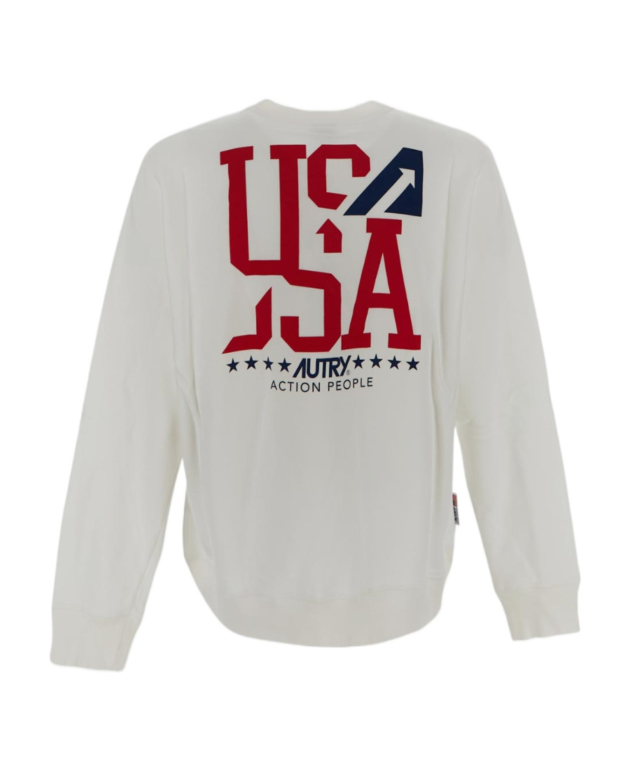 Shop Autry Cotton Logo-print Sweatshirt In Gray