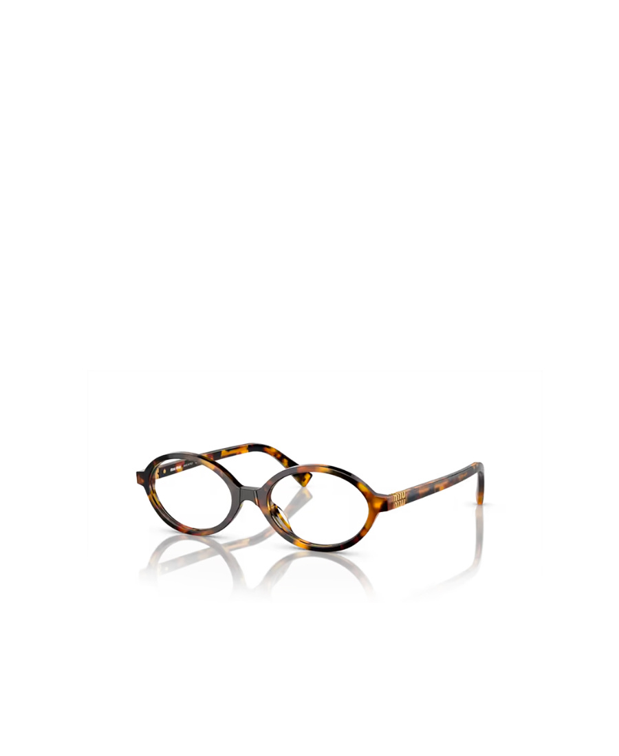 Miu Miu Tortoiseshell-effect Oval Glasses In White