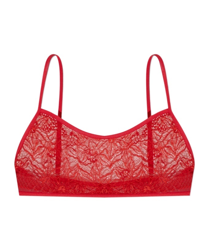 Shop Dries Van Noten Lace Top In Red
