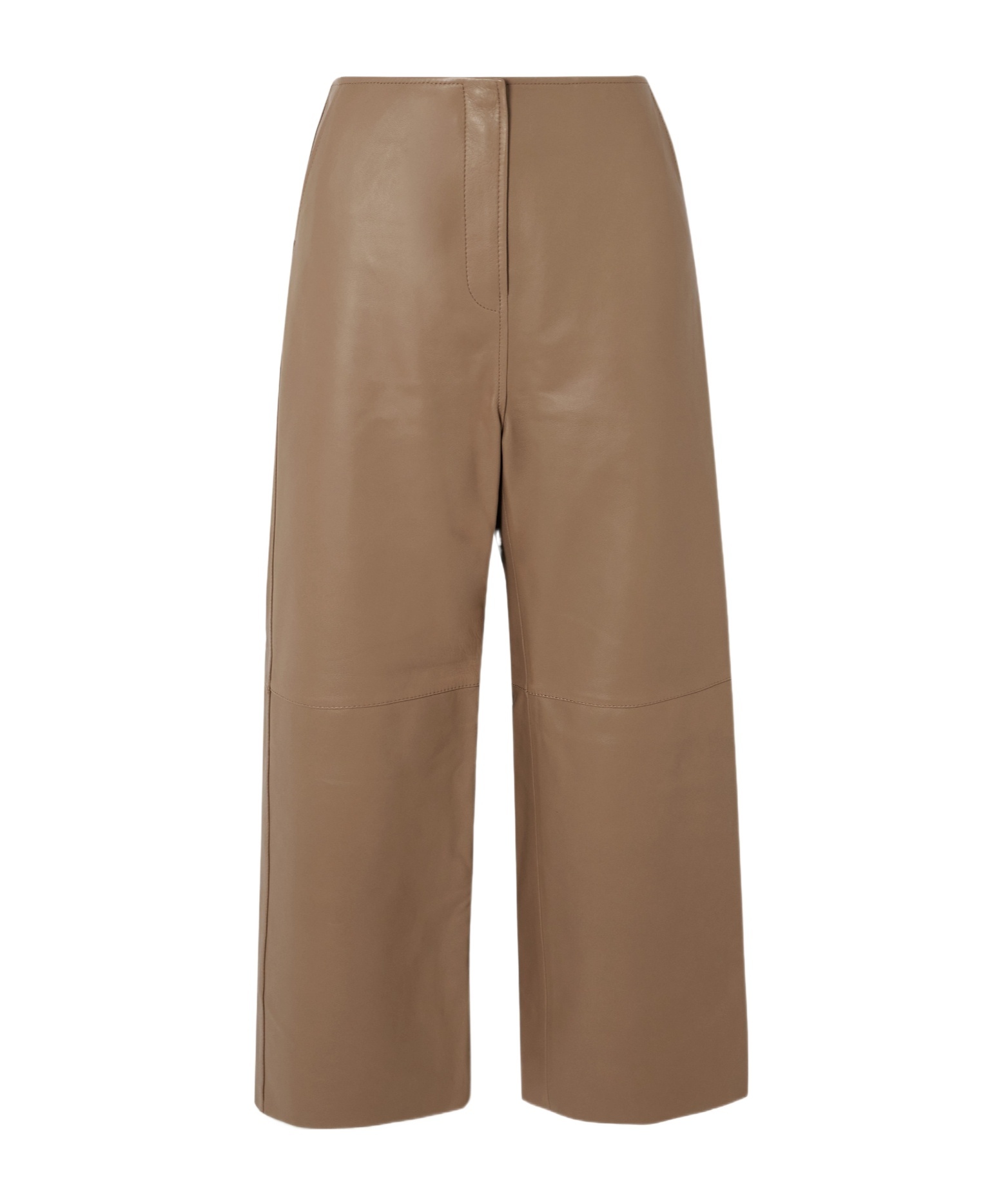 Totême Panelled Flared Leather Trousers In Brown