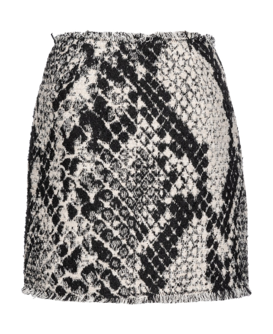 Pinko Snake-effect Jacquard Wrap Skirt In Black
