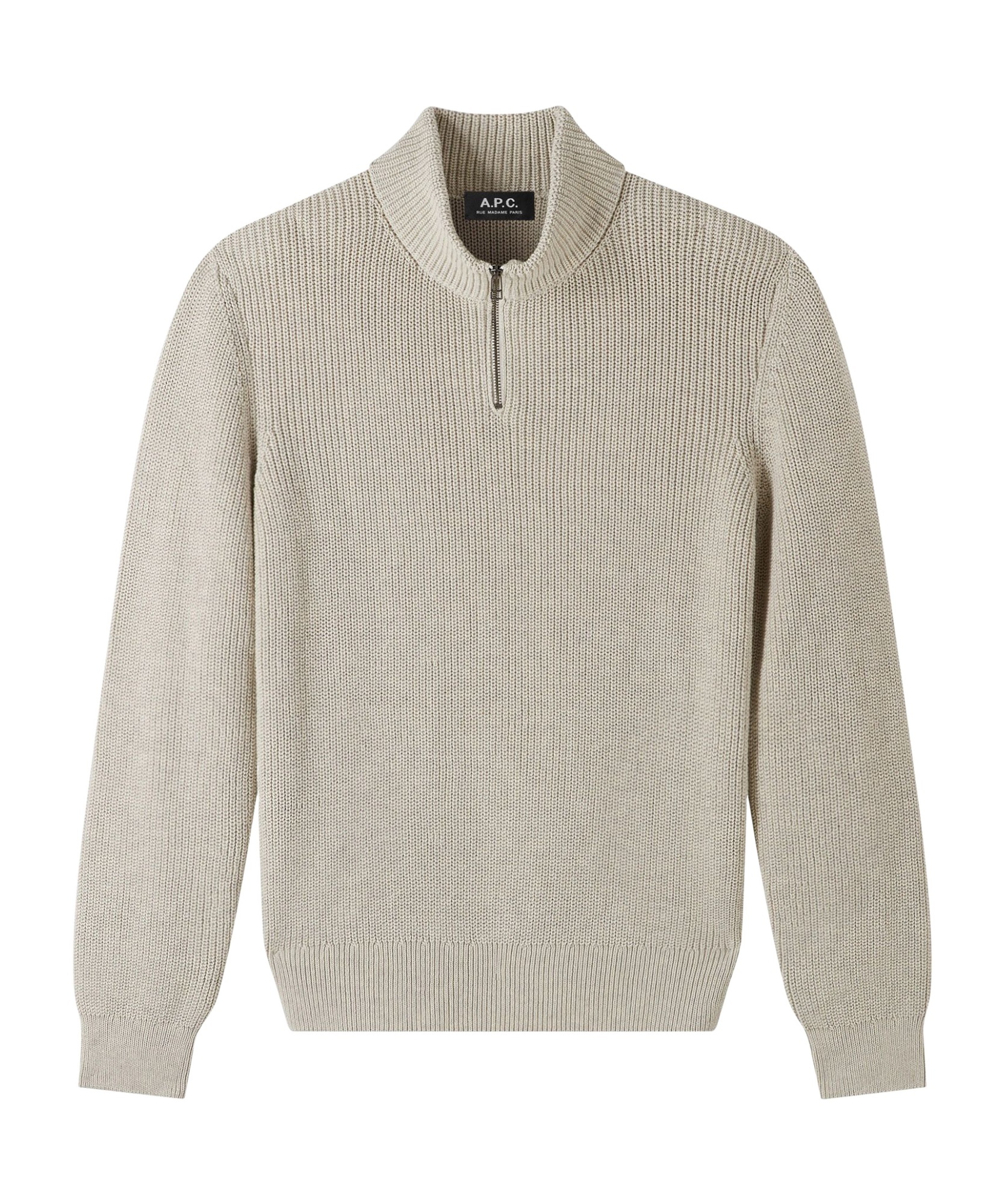 Apc Mock-neck Half-zip Cotton Jumper