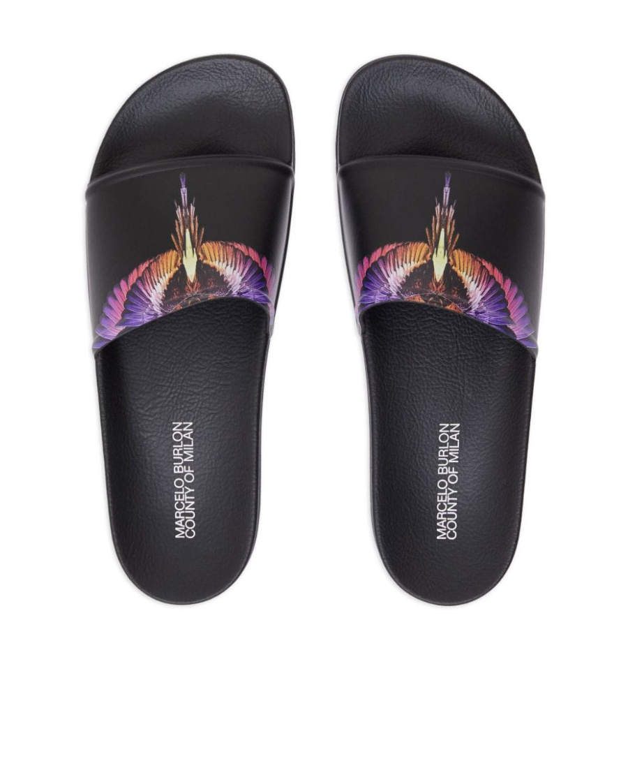 Marcelo Burlon County Of Milan Icon Wings Slides In Black