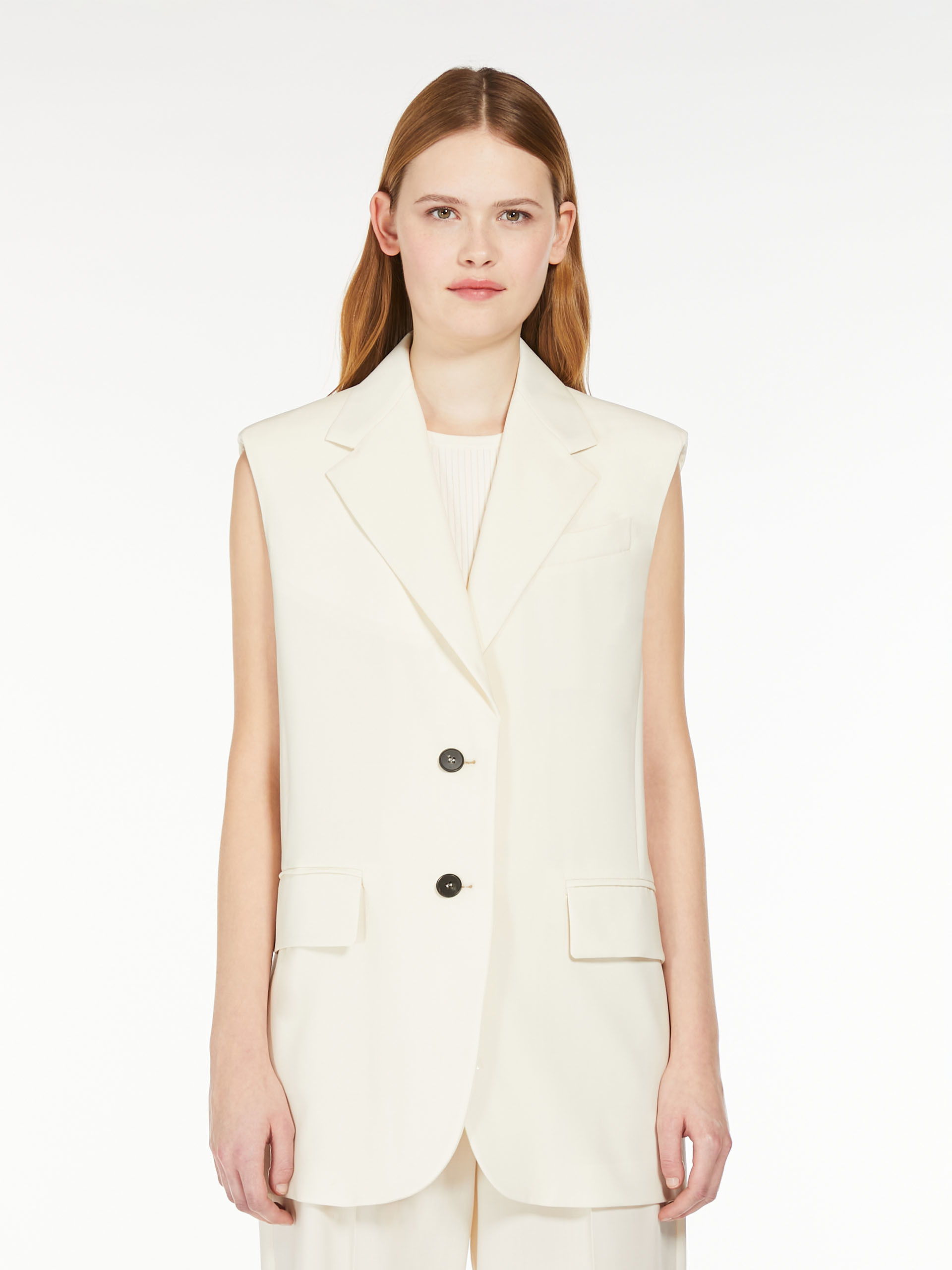 Weekend Max Mara Sleeveless Wool Vest In White
