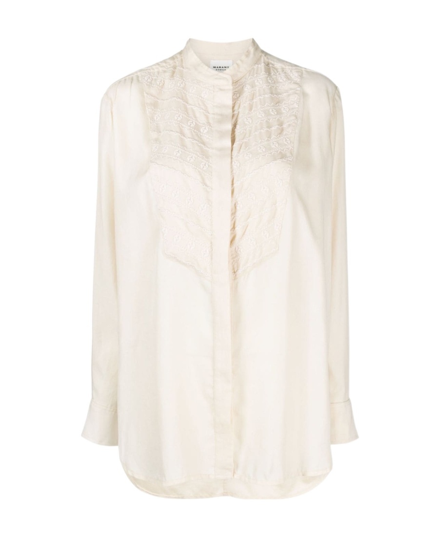 Isabel Marant Britten Embroidered-detail Shirt In White
