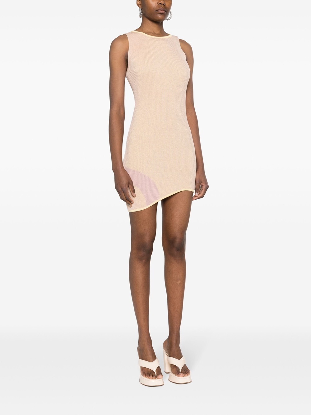 Gcds Pink Comma Minidress In Nude