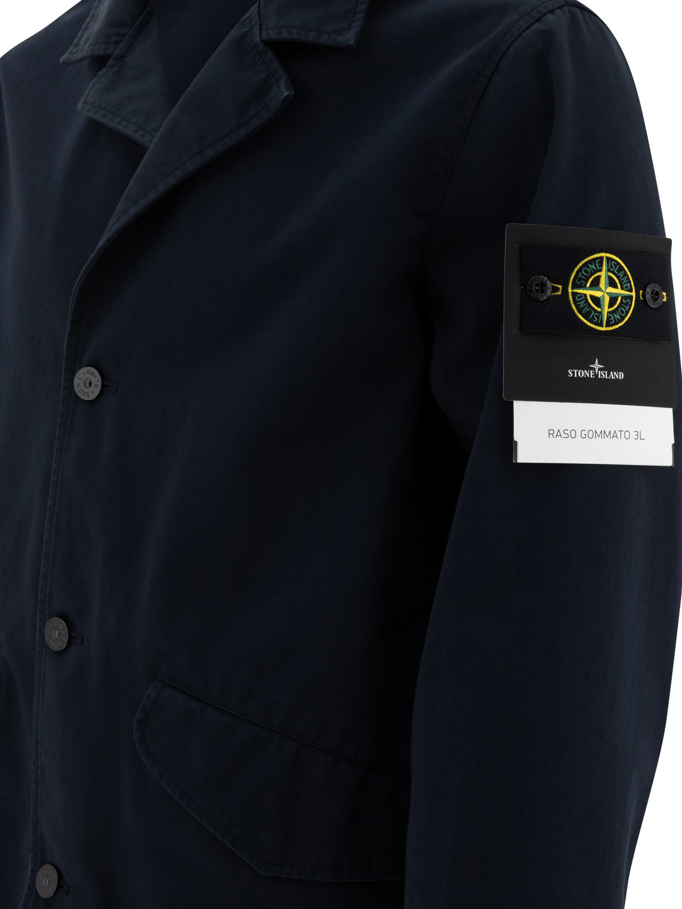 Stone Island Single-breasted Casual Jacket In Blue