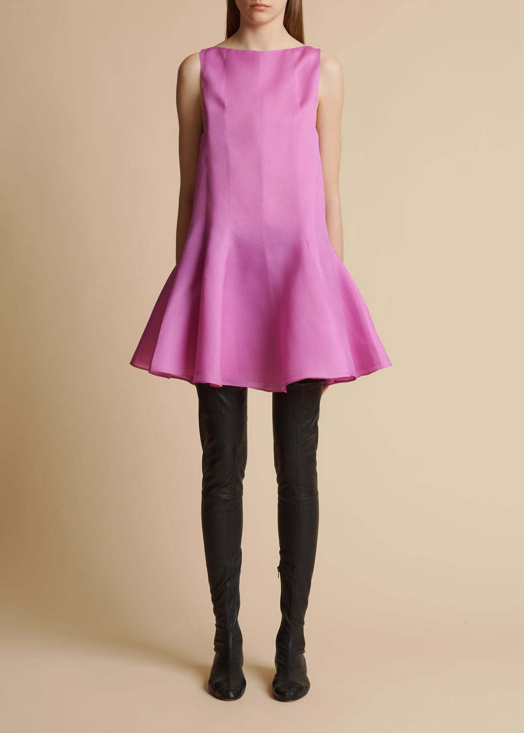 Shop Khaite Mags Mini Dress In Pink