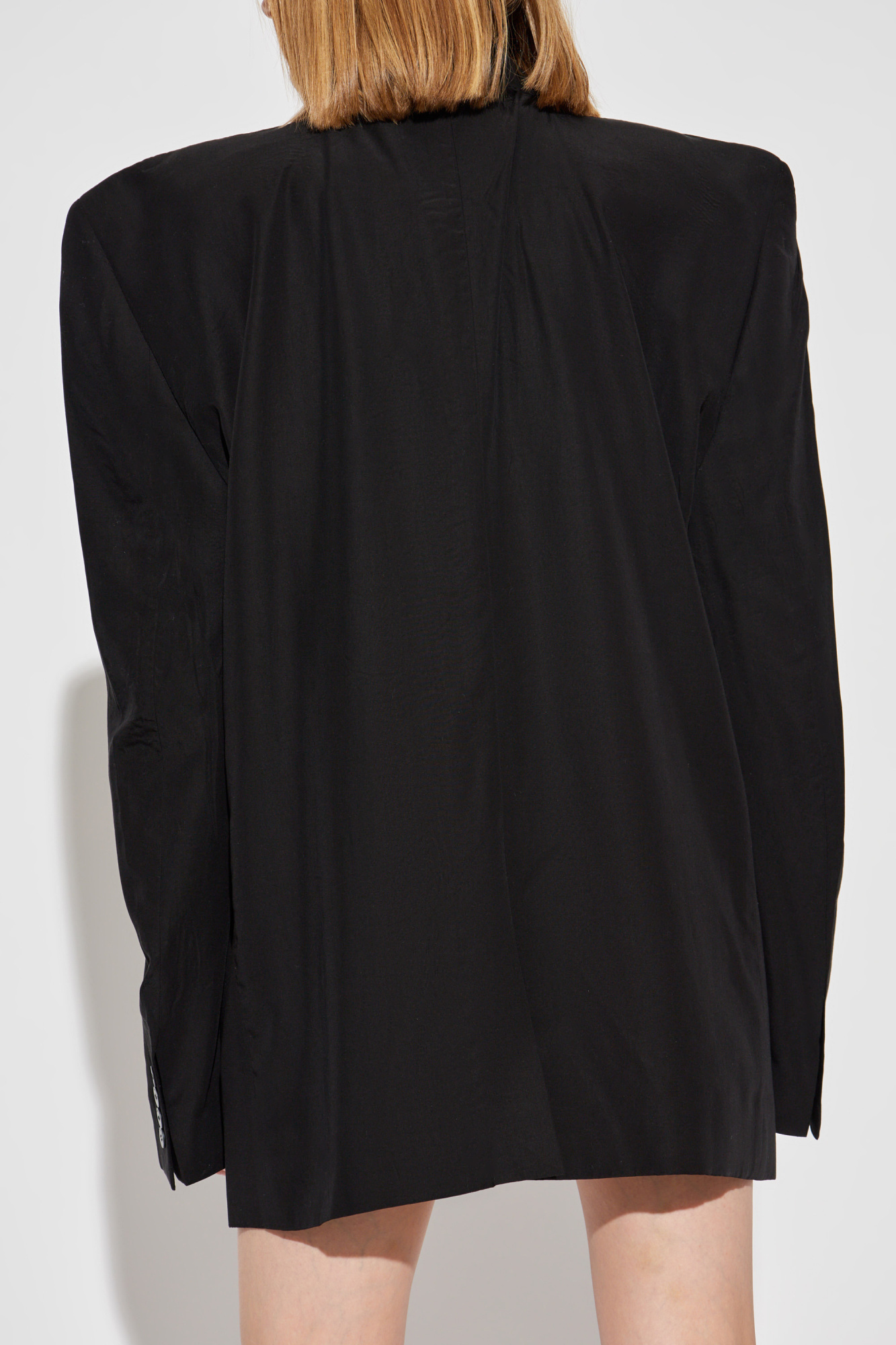 Balenciaga Cut Away Boxy Blazer In Black