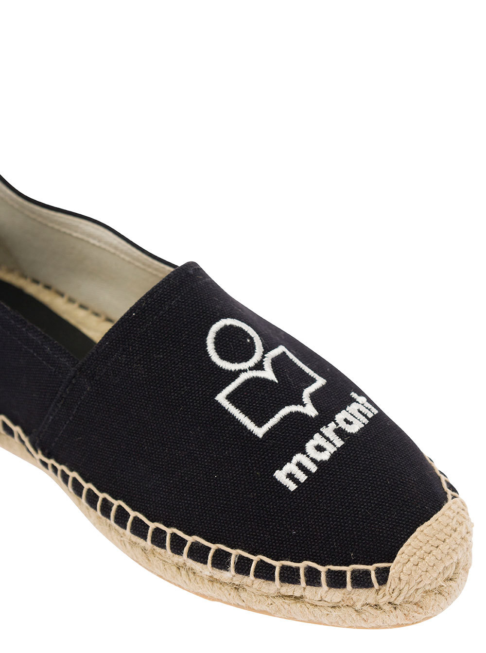 Isabel Marant Black Espadrillas With Logo Print In Cotton Woman In Black