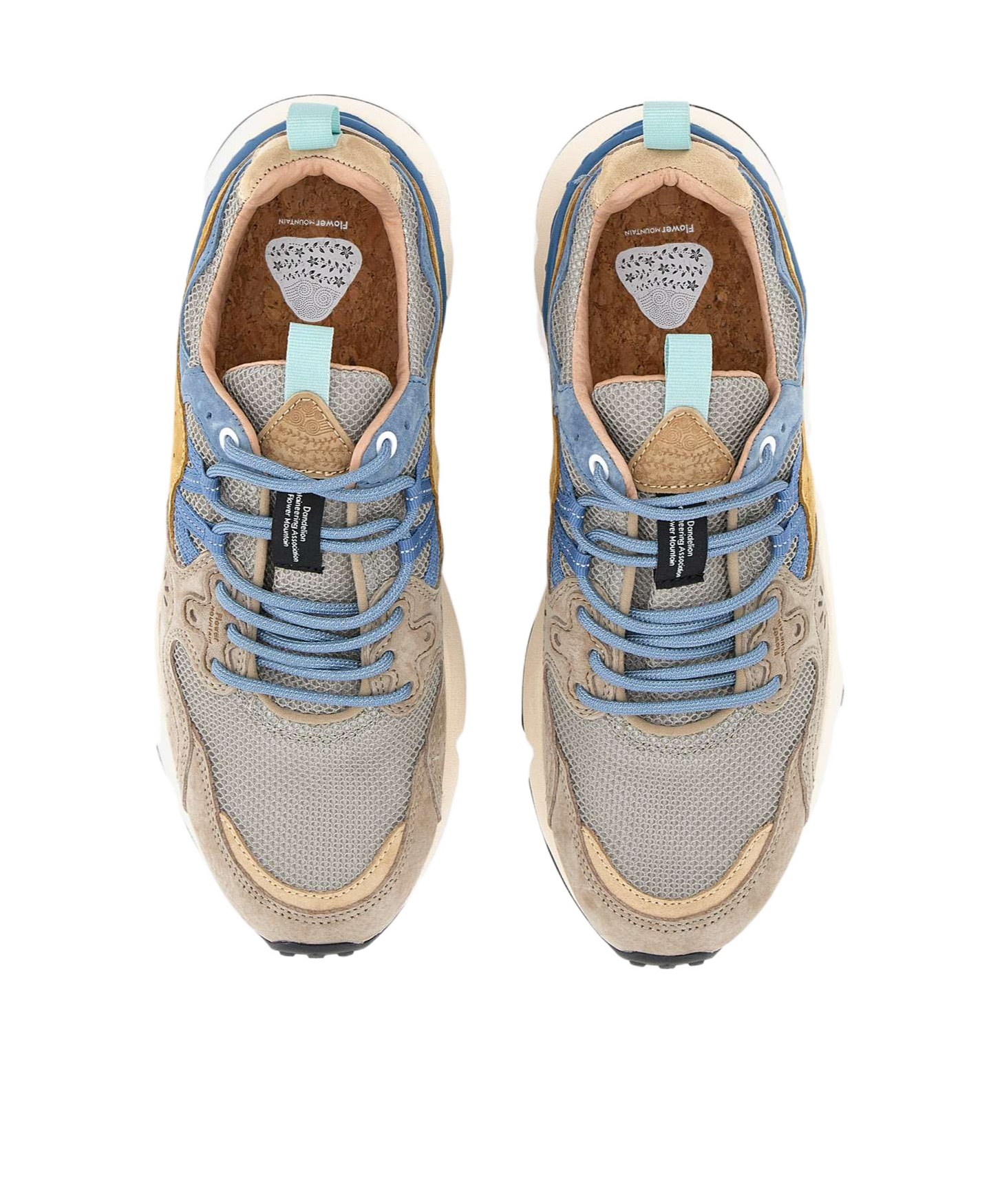Flower Mountain Yamano 3 Man Suede Mesh Sneakers In Nude