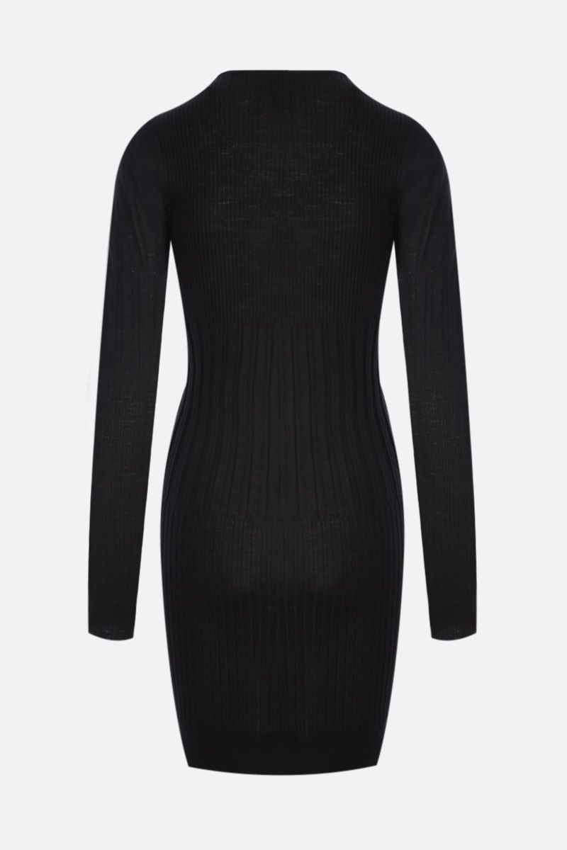Givenchy Ribbed-knit Wool Dress In Black