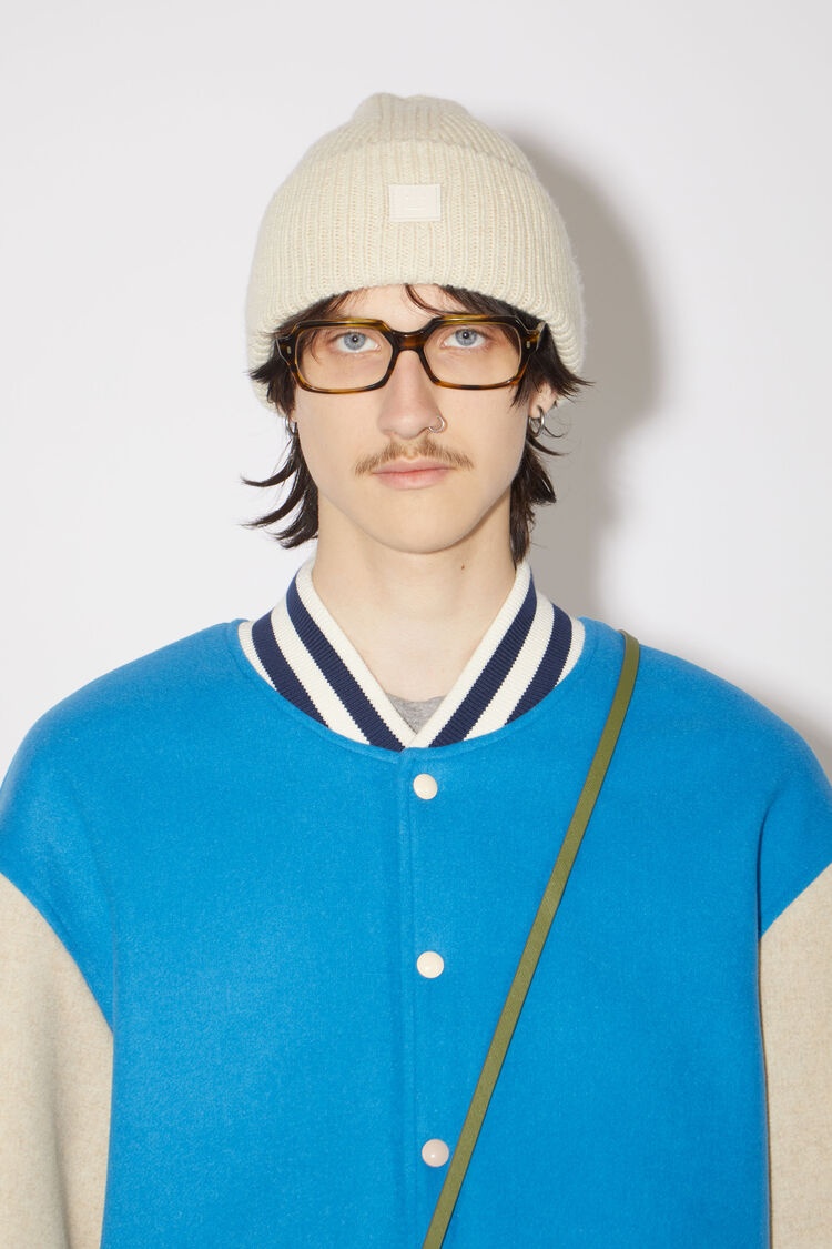 ACNE STUDIOS LOGO MOTIF RIB-KNIT BEANIE 