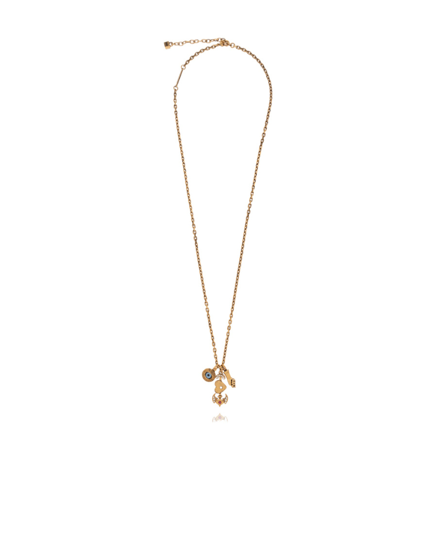 Dsquared2 Charm-detail Cable-chain Necklace In Yellow
