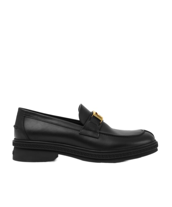 Versace Greca Loafers In Black