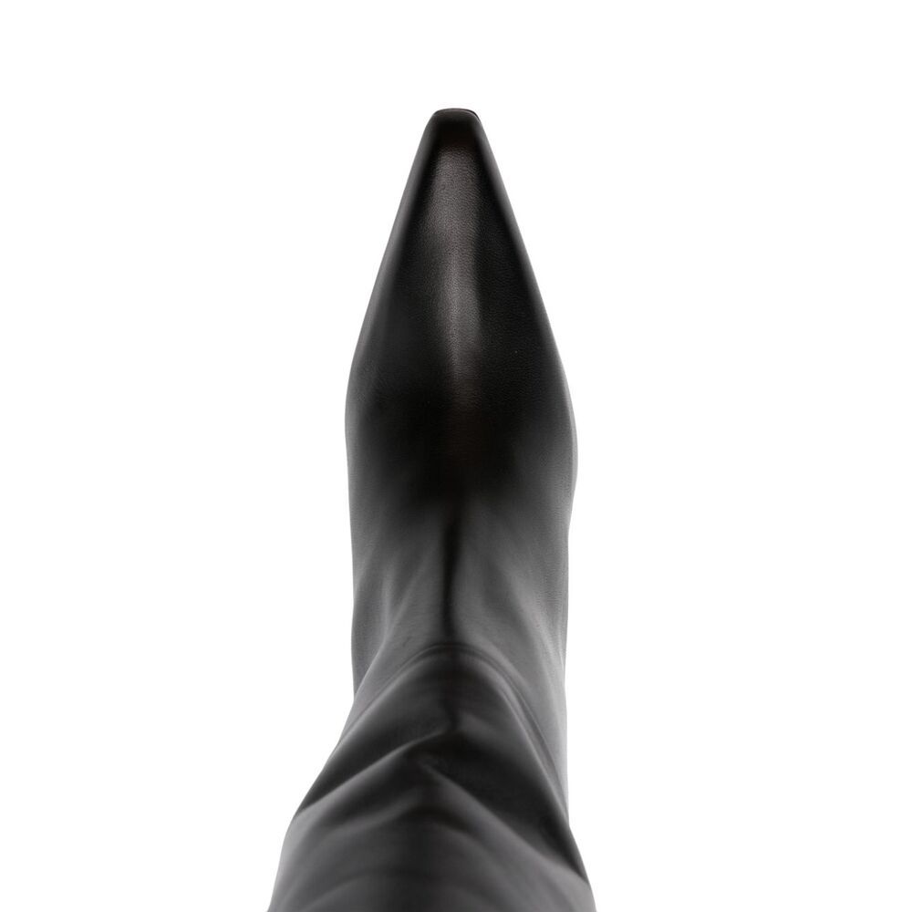 Paris Texas Knee-high Leather Boots In Black