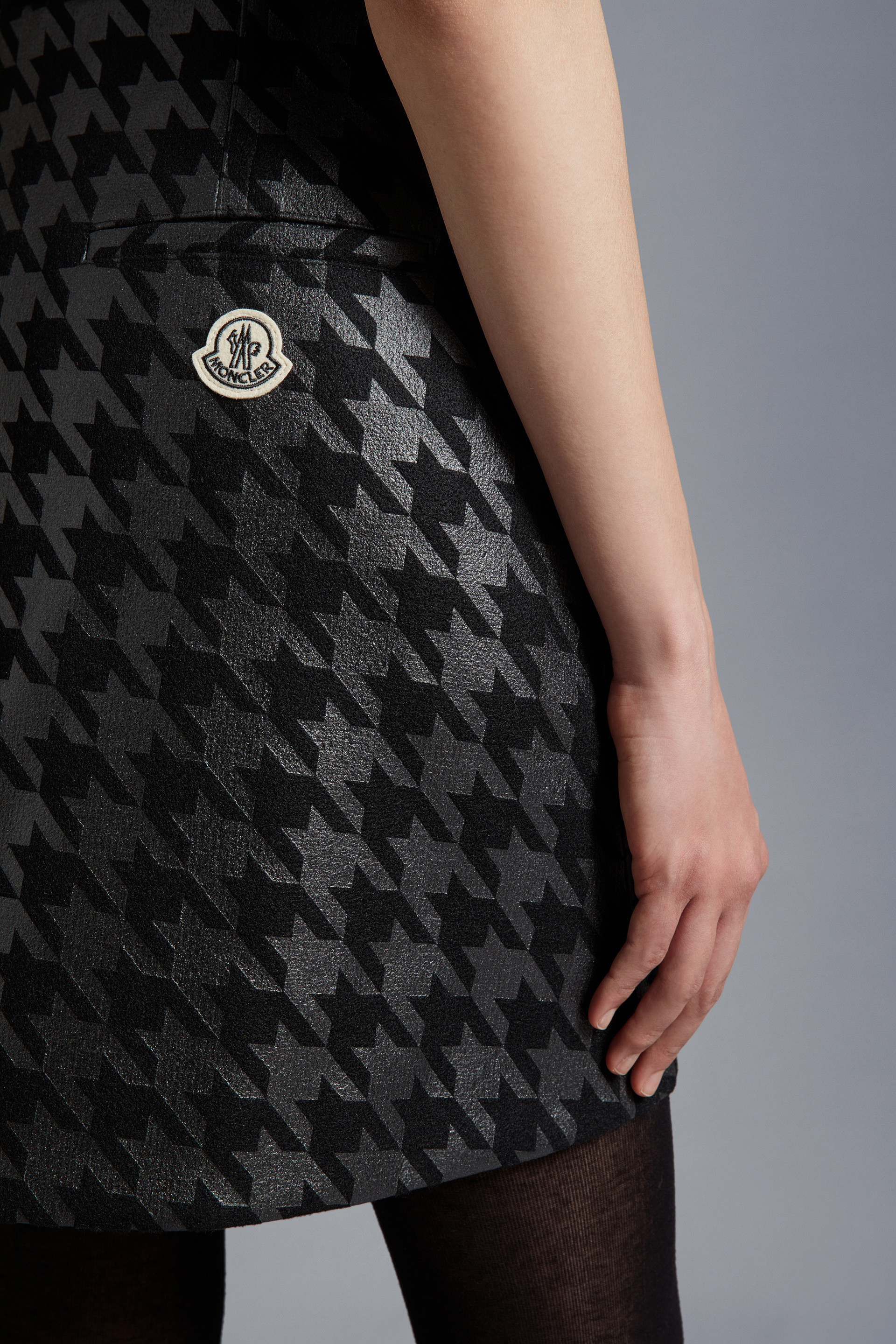 Moncler X Frgmt Houndstooth Pattern Miniskirt In Black