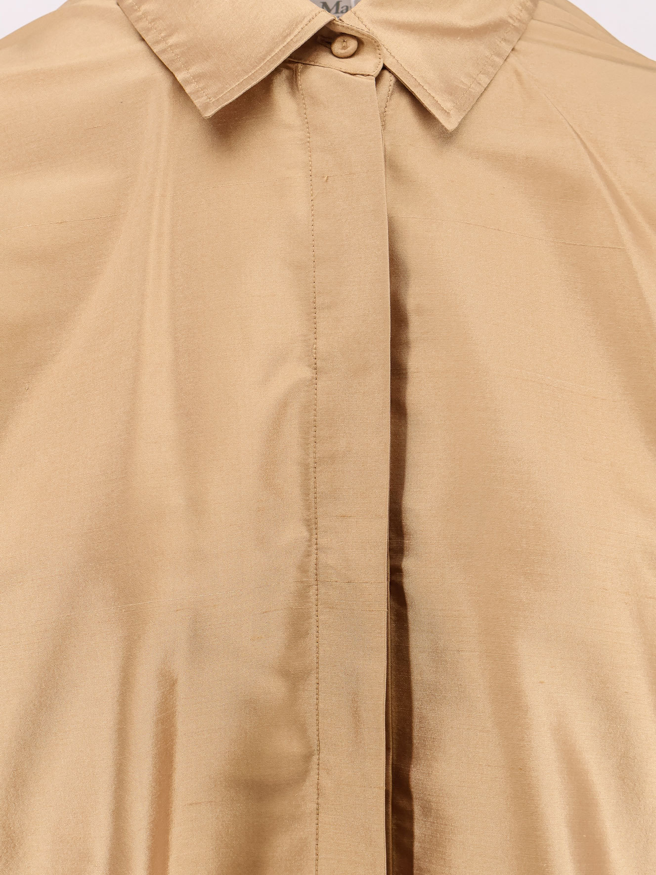 Max Mara Scalata Shantung Shirt In Nude