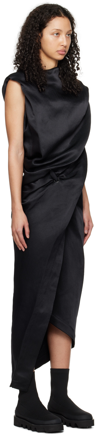 Issey Miyake Enveloping Asymmetric Maxi Dress In Black
