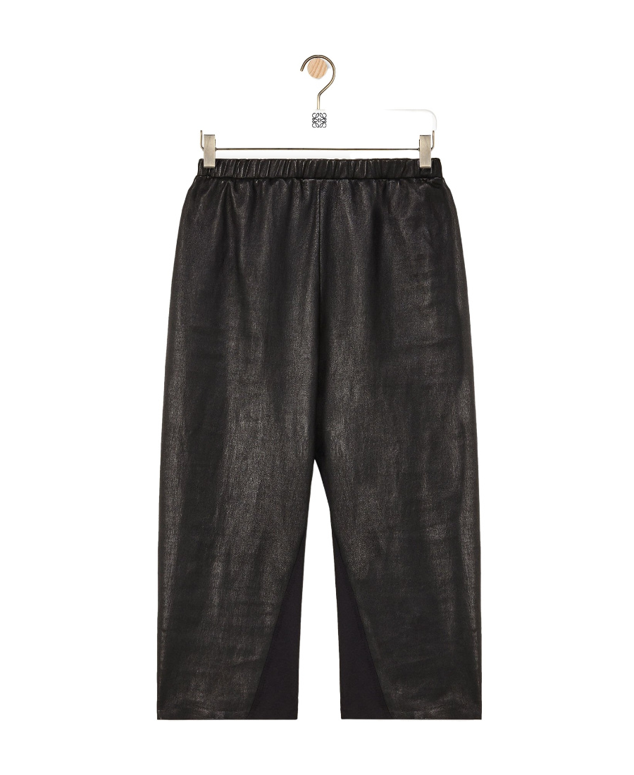 Loewe Leather High-waisted Biker Shorts In Black