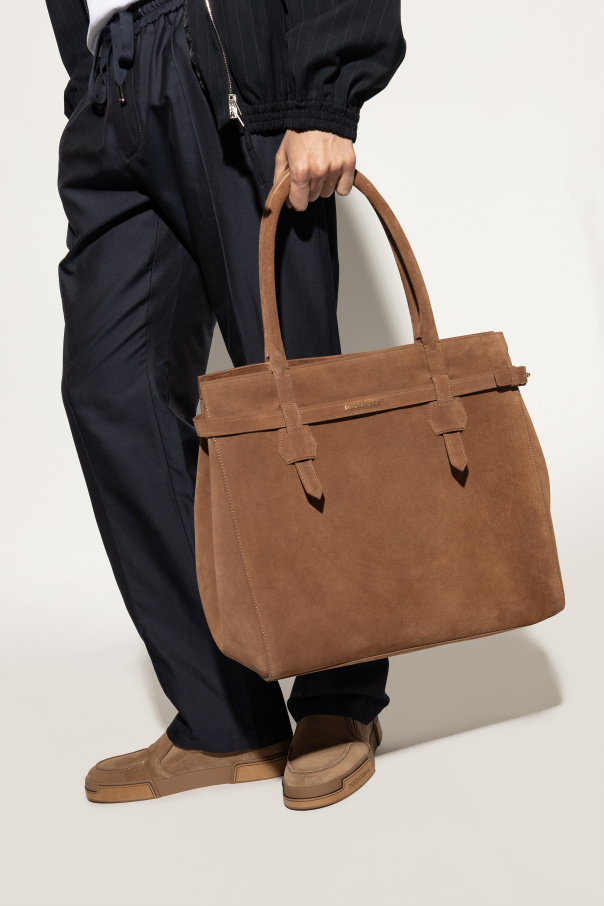 Dsquared2 Medium Suede Tote Bag In Brown