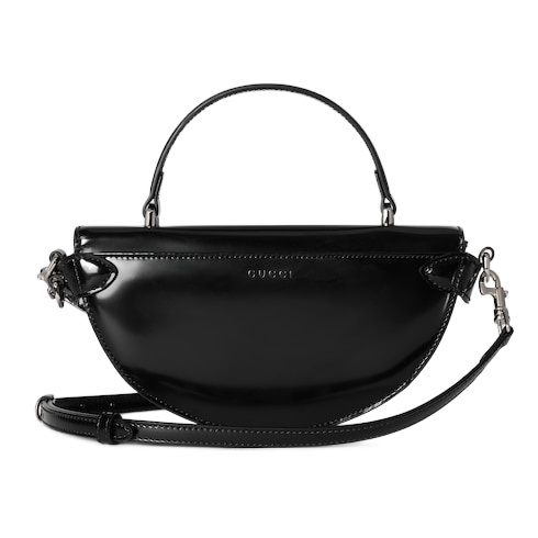 Gucci Mini Half-moon Top Handle Bag In Black