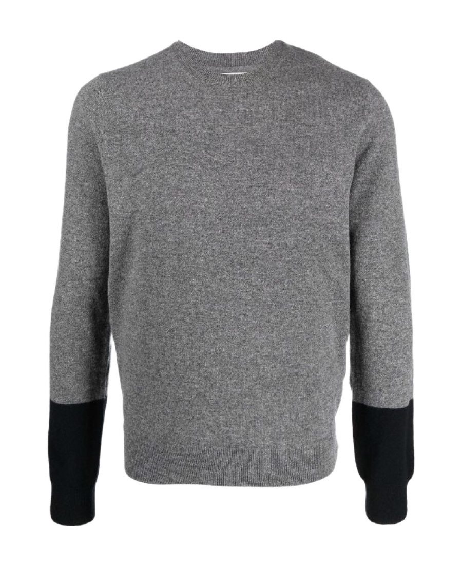 Comme Des Garçons Two-tone Wool Jumper In Gray