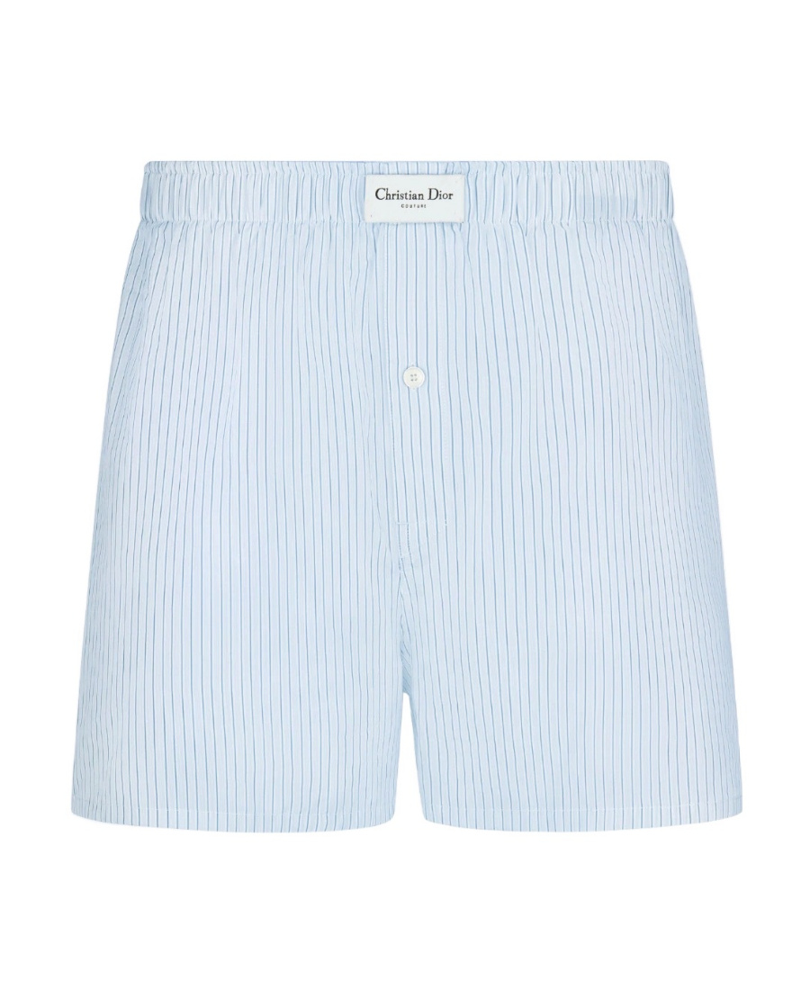 Dior Logo Striped Pajamas In Blue