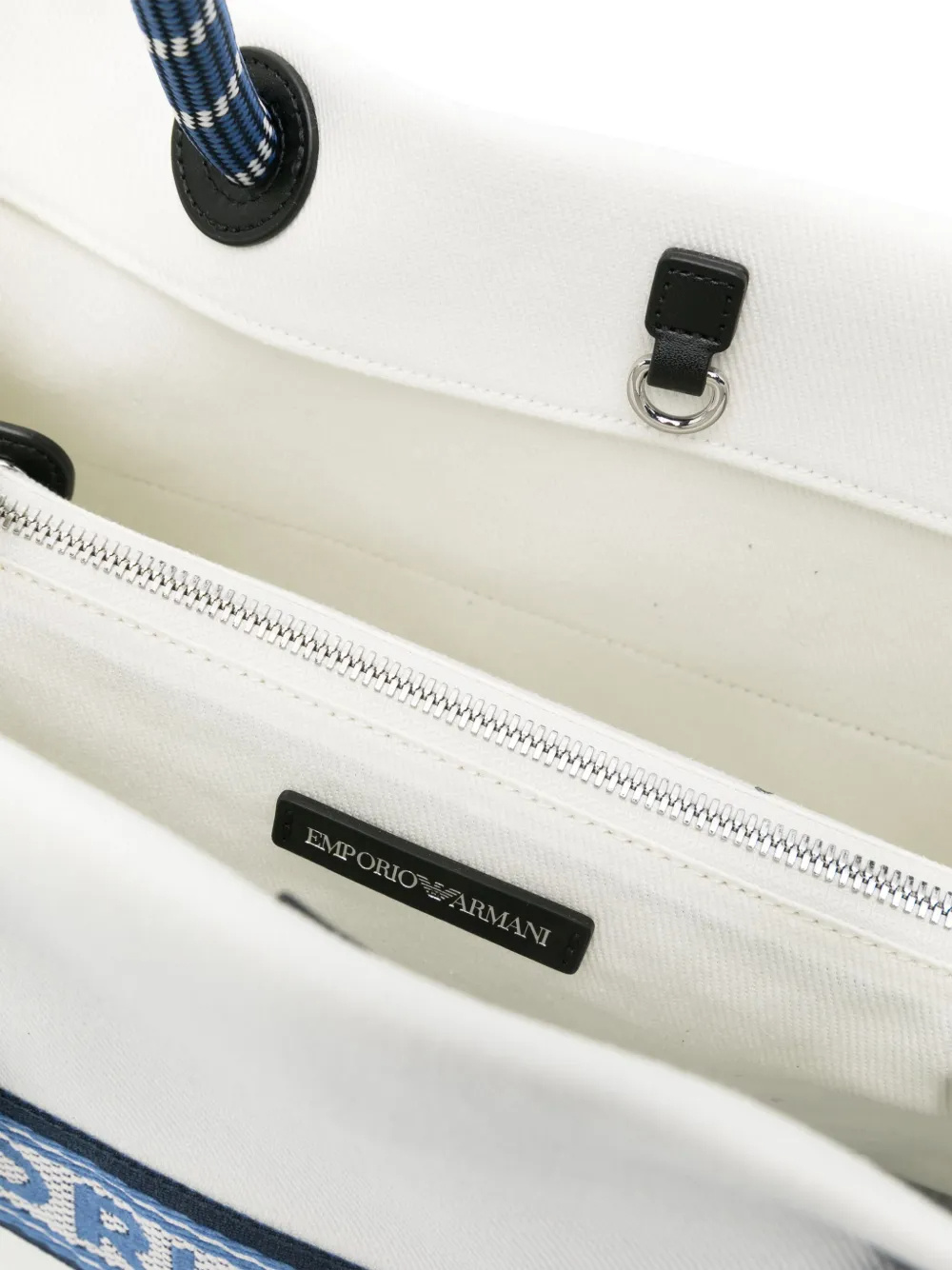 Shop Emporio Armani Logo-embroidered Tote Bag In White