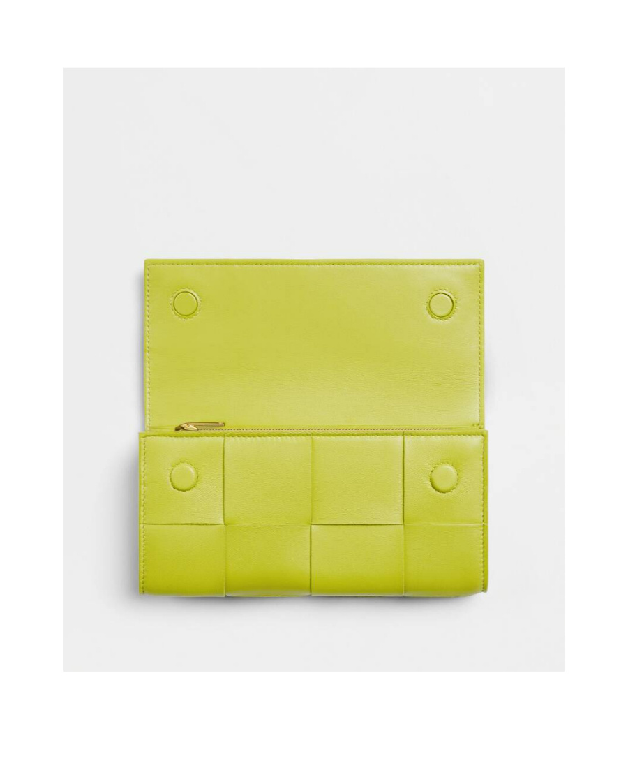 Bottega Veneta Intrecciato Leather Purse In Yellow